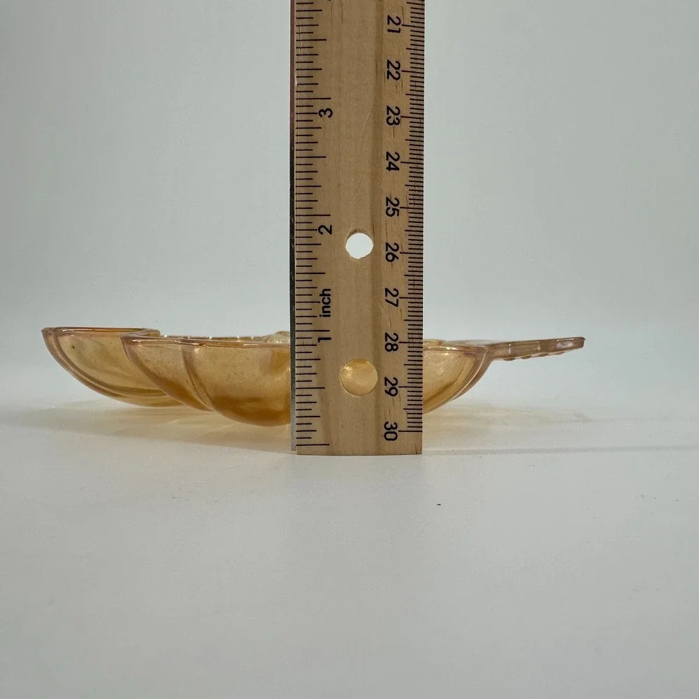Vintage Jeannette Carnival Glass Hibiscus Island Candy Nut‎ Dish 6